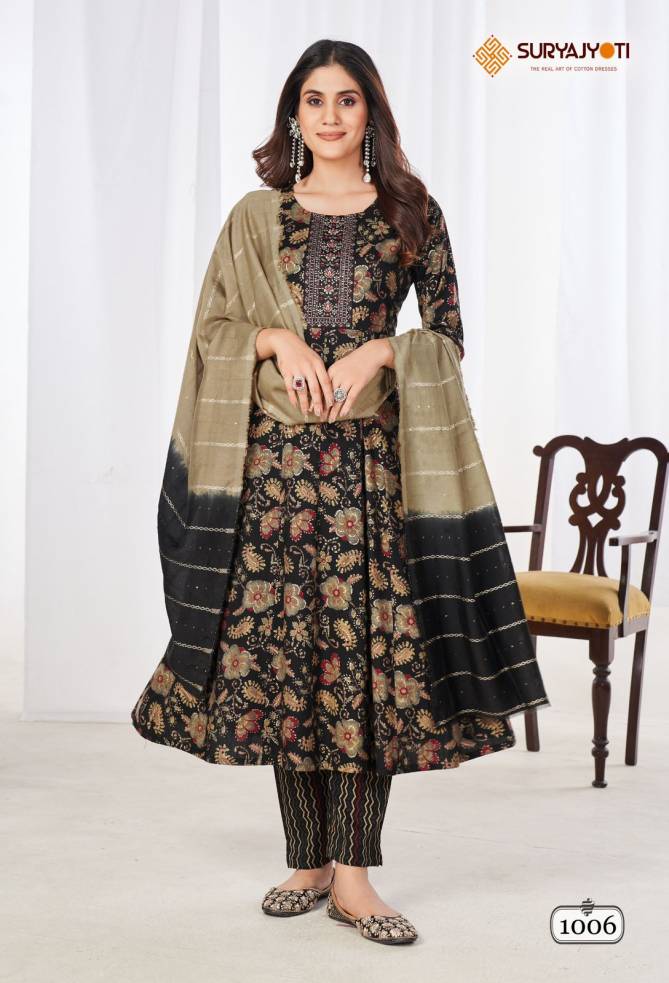 Anarkali Special Vol 1 By Suryajyoti Printed Kurti With Bottom Dupatta Wholesale Online
